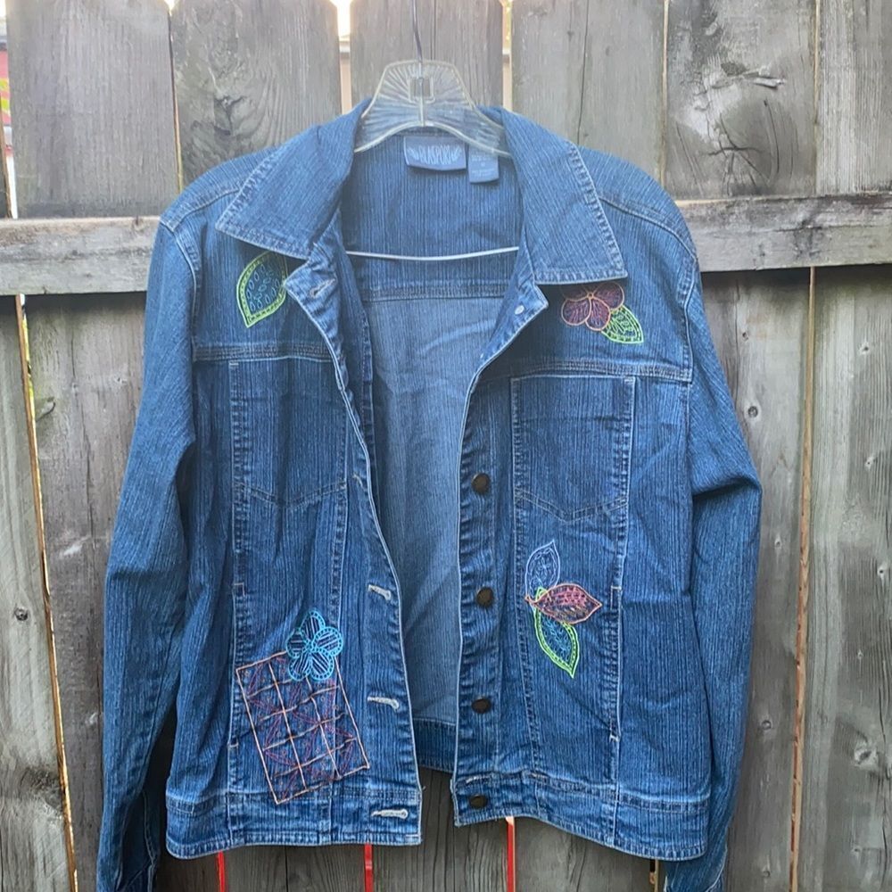 Blassport embroidered denim jacket sz. M